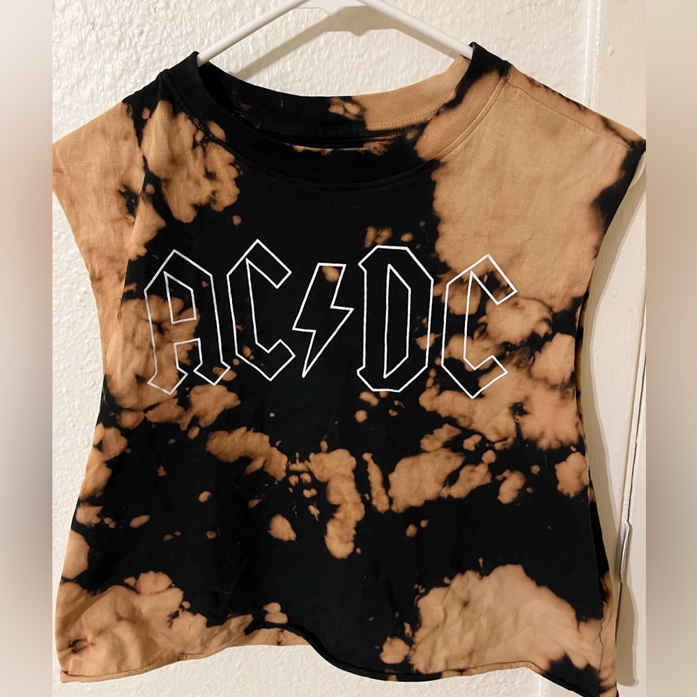 ACDC bleach crop top size medium.